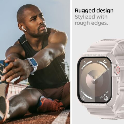 SPIGEN RUGGED ARMOR ”PRO” narukvica / maskica za Apple Watch 4/5/6/7/8/9/SE (44/45mm) (DUNE BEIGE) - Slika 3