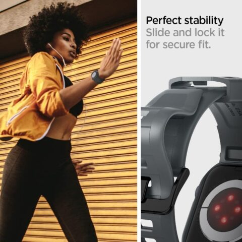 SPIGEN RUGGED ARMOR ”PRO” narukvica / maskica za Apple Watch 4/5/6/7/8/9/SE (44/45mm) (DARK GREY) - Slika 13