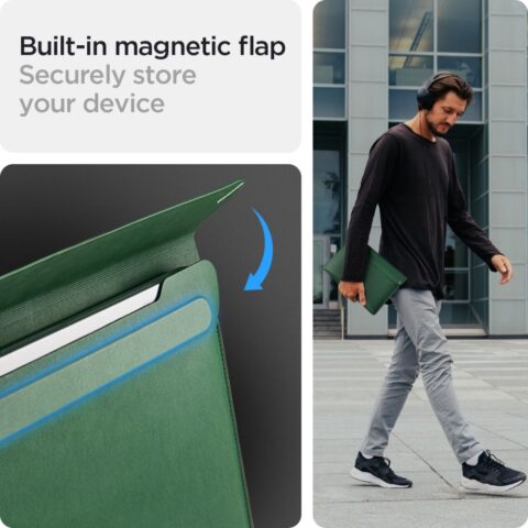 12 SPIGEN VALENTINUS SLEEVE elegantna LAPTOP torbica 13-14" (JEJU GREEN) - Slika 6