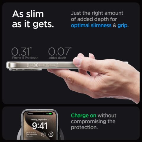 12 SPIGEN ULTRA HYBRID MAGSAFE zaštita za iPHONE 15 PRO MAX (NATURAL TITANIUM) - Slika 13