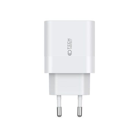 TECH-PROTECT C20W univerzalni punjač 2x TIP-C PD20W + LIGHTNING kabel (bijeli) - Slika 3