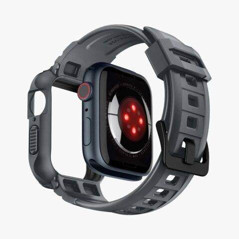 SPIGEN RUGGED ARMOR ”PRO” narukvica / maskica za Apple Watch 4/5/6/7/8/9/SE (44/45mm) (DARK GREY) - Slika 3