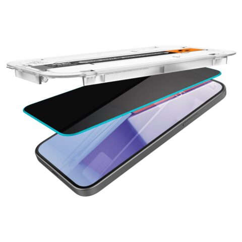 SPIGEN GLAS.TR ”EZ FIT” za iPHONE 15 PRO MAX (PRIVACY) metalizirano - Slika 5