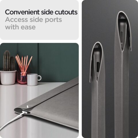 6 SPIGEN VALENTINUS SLEEVE elegantna LAPTOP torbica 15-16" (CITY GREY) - Slika 8