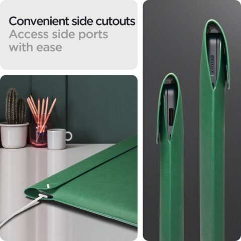 9 SPIGEN VALENTINUS SLEEVE elegantna LAPTOP torbica 13-14" (JEJU GREEN) - Slika 4