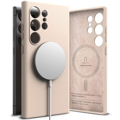 2 RINGKE SILICONE MAGNETIC MAGSAFE zaštita za Samsung GALAXY S24 ULTRA (PINK SAND) - Slika 1