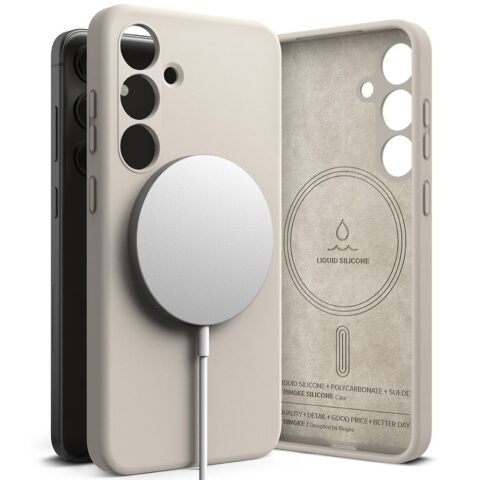 2 RINGKE SILICONE MAGNETIC MAGSAFE zaštita za Samsung GALAXY S24 (STONE) - Slika 1