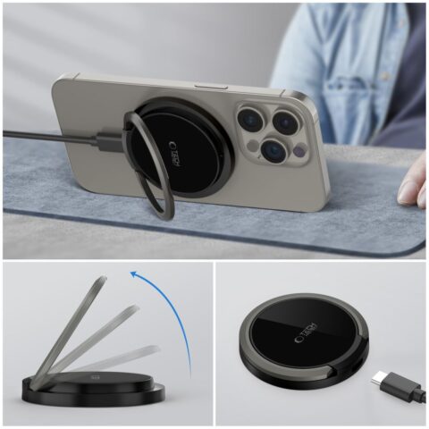 TECH-PROTECT QI15W-A33 MAGNETIC MAGSAFE bežični punjač (crni) - Slika 4