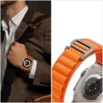 TECH-PROTECT NYLON PRO narukvica APPLE WATCH 4 / 5 / 6 / 7 / 8 / SE / ULTRA (42 / 44 / 45 / 49 mm) BLACK / ORANGE - Slika 4