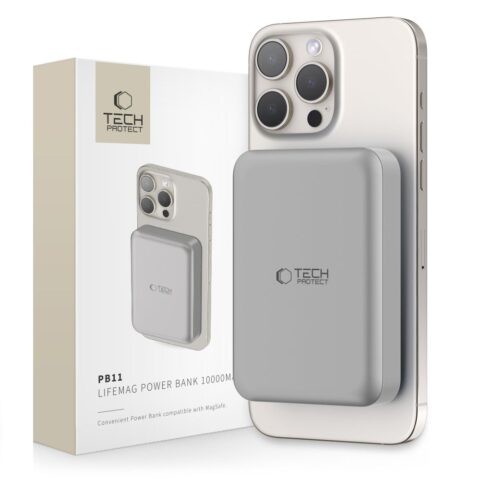 1 TECH-PROTECT PB11 LIFEMAG MAGSAFE POWER BANK 10.000 mAh (TITANIUM) - Slika 1