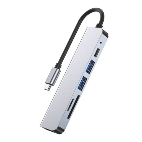 2 TECH-PROTECT V4-HUB ADAPTER 6 u 1 (sivi) - Slika 2