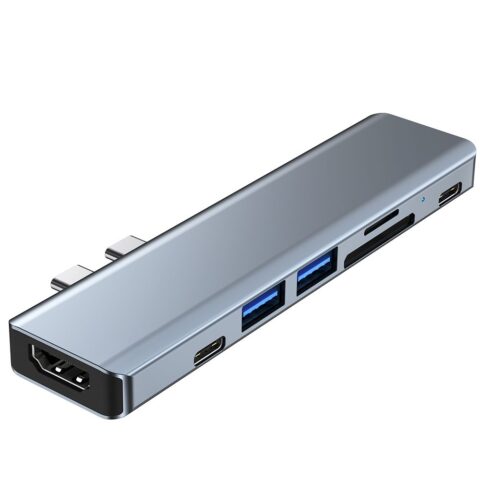 2 TECH-PROTECT V5-HUB ADAPTER 7 u 1 (sivi) - Slika 2