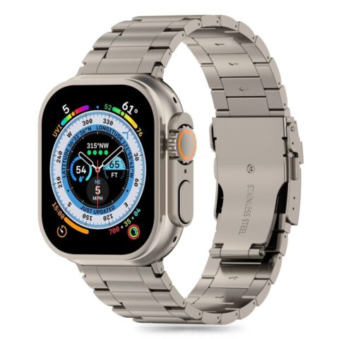 TECH-PROTECT STAINLESS PRO narukvica za APPLE WATCH 4 / 5 / 6 / 7 / 8 / 9 / SE / ULTRA 1 / 2 (42 / 44 / 45 / 49 mm) TITANIUM - Slika 1
