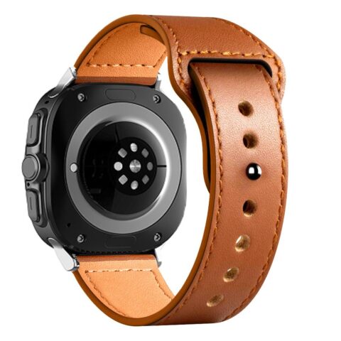 TECH-PROTECT LEATHERFIT kožna narukvica za SAMSUNG GALAXY WATCH ULTRA (47 mm) (smeđa) - Slika 3
