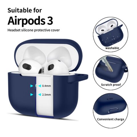 TECH-PROTECT SILICONE HOOK zaštita za APPLE AIRPODS 3 (NAVY BLUE) - Slika 5