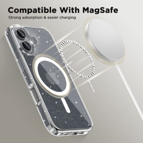 TECH-PROTECT FLEXAIR HYBRID MAGSAFE zaštita za iPHONE 16 (GLITTER CLEAR) - Slika 4