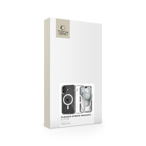 TECH-PROTECT FLEXAIR HYBRID MAGSAFE zaštita za iPHONE 16 (GLITTER CLEAR) - Slika 2