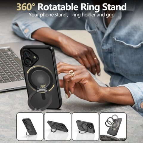 TECH-PROTECT MAGRING MAGSAFE zaštita za iPHONE 16 (MATTE BLACK) - Slika 4