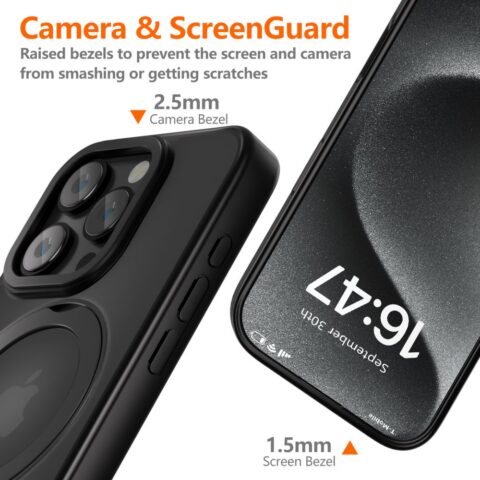 TECH-PROTECT MAGRING MAGSAFE zaštita za iPHONE 15 PRO (MATTE BLACK) - Slika 7