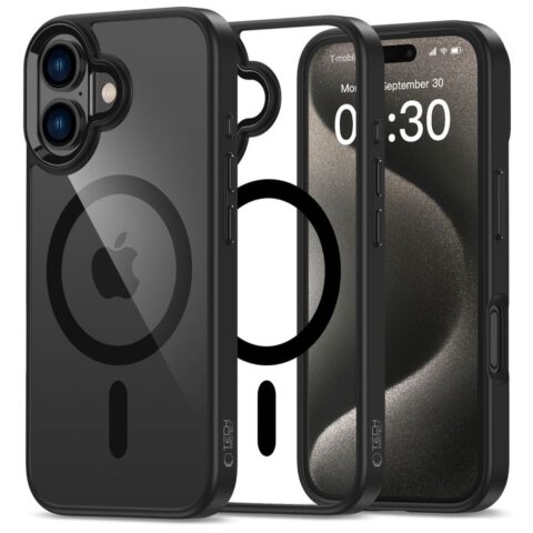 TECH-PROTECT MAGMAT MAGSAFE zaštita za iPHONE 16 (crno/prozirna) - Slika 1