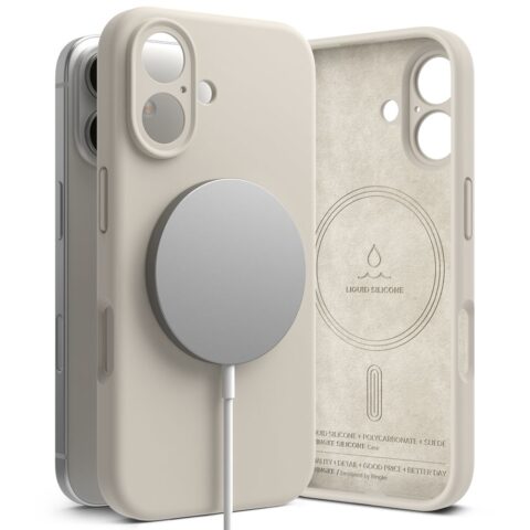RINGKE SILICONE MAGNETIC zaštita za MAGSAFE iPHONE 16 (STONE) - Slika 1