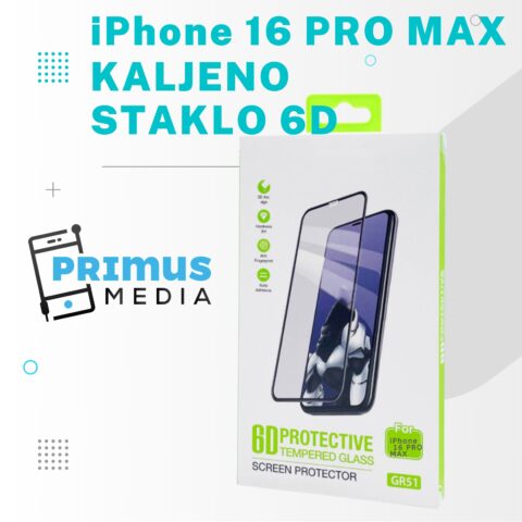 iPhone 16 serija (6) iPhone 16 PRO MAX kaljeno staklo 6D - Slika 1