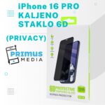 iPhone 16 PRO kaljeno staklo 6D (PRIVACY)