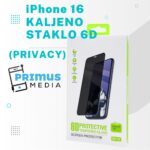 iPhone 16 kaljeno staklo 6D (PRIVACY)