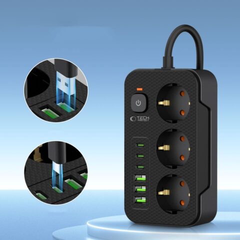 2 Tech-Protect PC3X6 razvodnik 3 USB & 3 TIP-C & 3 utičnice 200cm - Slika 4