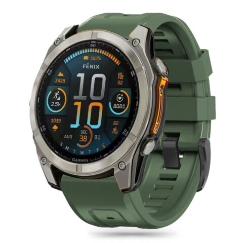 2 TECH-PROTECT SILICONE narukvica za GARMIN FENIX 5X / 5X PLUS / 6X / 6X PRO / 7X / 8 (51 mm) ARMY GREEN - Slika 1