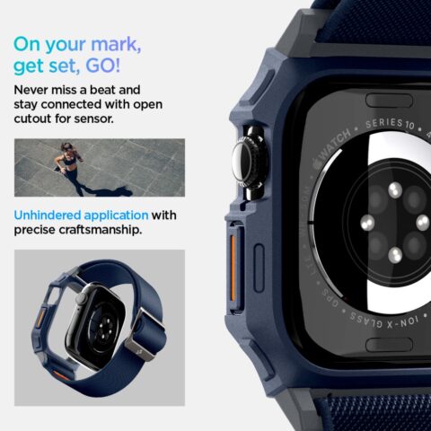 12 SPIGEN LITE FIT ”PRO” narukvica/zaštita za APPLE WATCH 10 (46 mm) NAVY BLUE - Slika 3