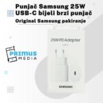Punjač Samsung 25W USB-C bijeli brzi punjač (original Samsung pakiranje)