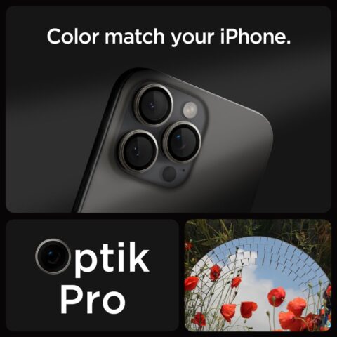SPIGEN OPTIK.TR ”EZ FIT” CAMERA PROTECTOR 2 komada iPHONE 14/15/16 PRO/PRO MAX (NATURAL TITANIUM) - Slika 11