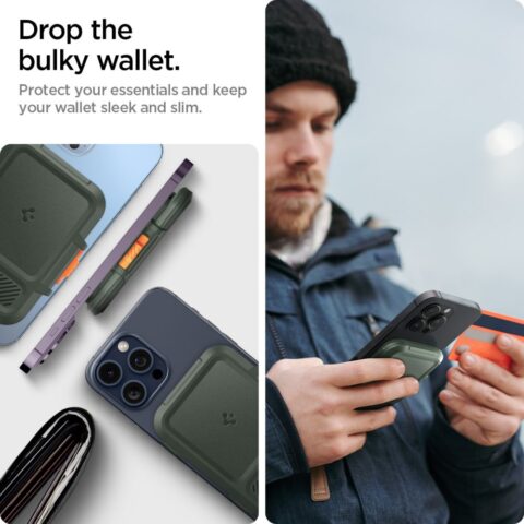 SPIGEN LOCK FIT MAGSAFE univerzalni MAGNETIC CARD novčanik (MILITARY GREEN) - Slika 19