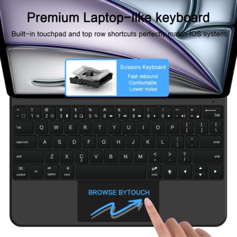 7 TECH-PROTECT torbica + tipkovnica MAGNETIC iPAD PRO 12.9” 4 / 5 / 6 / 2020-2022 / AIR 13” 1 / 2 / 2024-2025 (crna) - Slika 8