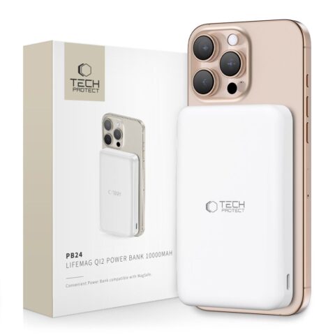 TECH-PROTECT PB24 LIFEMAG QI2 MAGSAFE POWER BANK 10.000 mAh (bijela) - Slika 1