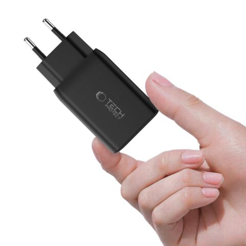 Tech-Protect NC45W-GAN kućni punjač 2x TIP C (CRNI) - Slika 6