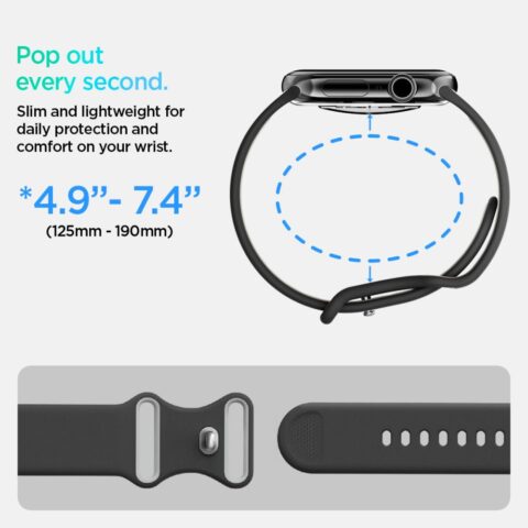 SPIGEN NANO POP narukvica za APPLE WATCH 6 / 7 / 8 / 9 / 10 / SE / ULTRA 1 / 2 (44 / 45 / 46 / 49 mm) BLACK SESAME - Slika 10