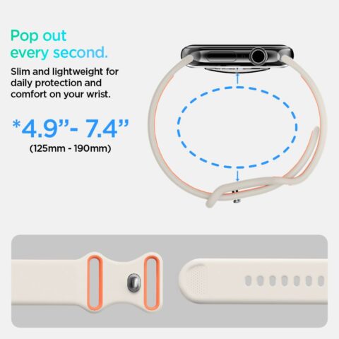 SPIGEN NANO POP narukvica za APPLE WATCH 6 / 7 / 8 / 9 / 10 / SE (40 / 41 / 42 mm) ORANGE BEIGE - Slika 10
