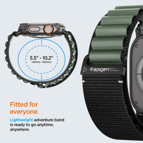 SPIGEN WBF1 narukvica za APPLE WATCH 8 / 9 / 10 / 11 / SE / ULTRA (44 / 45 / 46 / 49 mm) (crno/zelena) - Slika 12