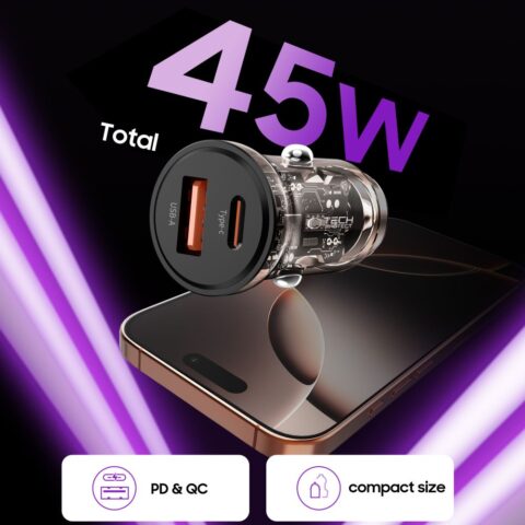 TECH-PROTECT CC01 2-utora ultra brzi auto punjač PD 45W/ QC3.0 - Slika 5