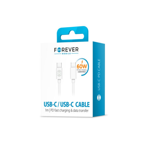 TIP C kabel za brzo punjenje 60W PD POWER DELIVERY - FOREVER (bijeli) - Slika 4