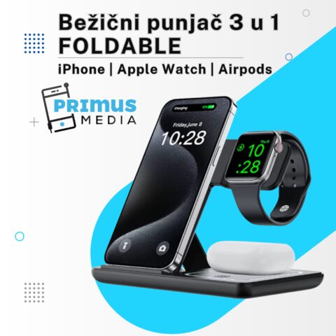 Bežični punjač 3 u 1 FOLDABLE za Apple uređaje - Slika 1