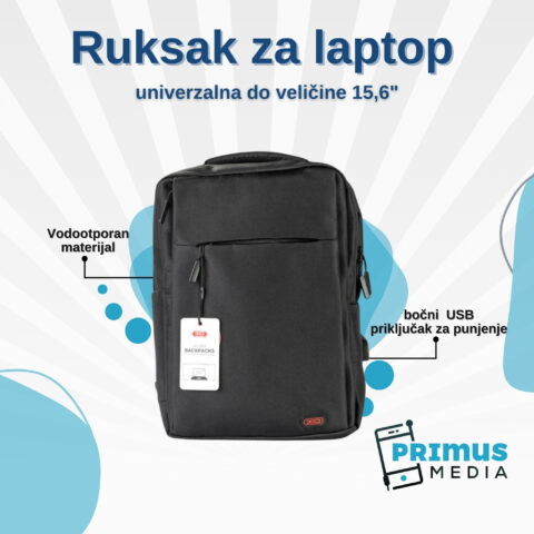 Vodootporna univerzalni ruksak/torbica za laptop 15,6" (crna) - Slika 1