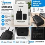 Punjač Samsung T4511 45W Fast Charge USB-C crni bez kabla EP-T4511NBEGEU (original pakiranje)