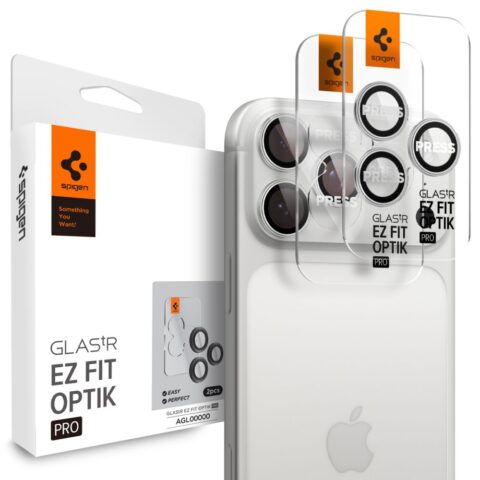 SPIGEN OPTIK.TR ”EZ FIT” CAMERA PROTECTOR 2 komada za iPHONE 14/15/16/17 PRO / PRO MAX (SILVER) - Slika 1