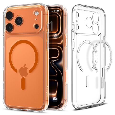 1 SPIGEN ULTRA HYBRID MAG MAGSAFE za iPHONE 17 PRO MAX (CLEAR/ORANGE) - Slika 1