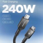SPIGEN EB24012CC ESSENTIAL TIP-C kabel 240W 120cm (crni)