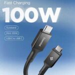 SPIGEN EB10010CC ESSENTIAL TIP-C kabel 100W 200cm (crni) - Slika 2