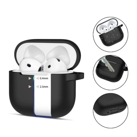 TECH-PROTECT SILICONE HOOK zaštita za APPLE AIRPODS 4 (crna) - Slika 3